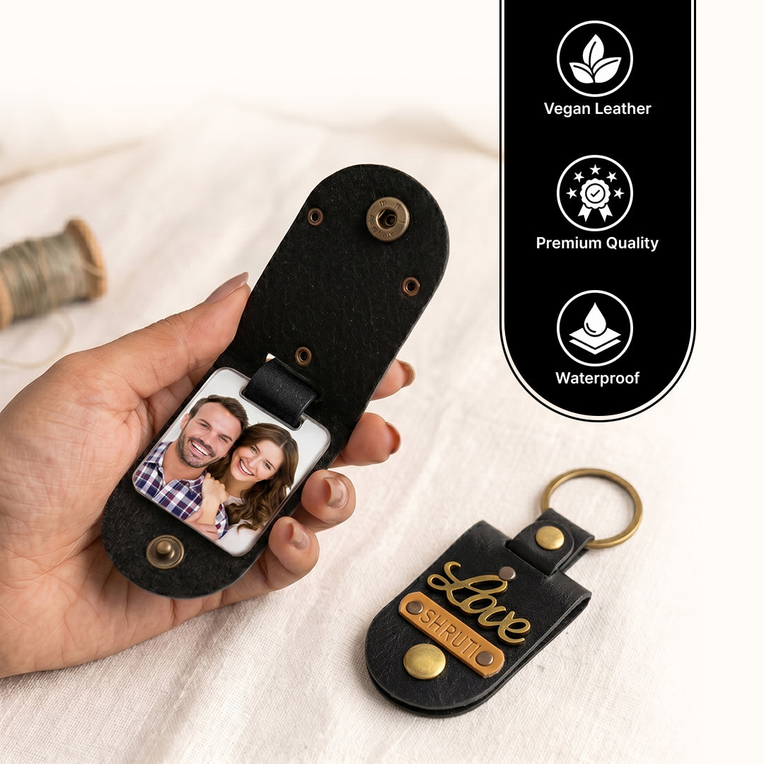 Personalised Photo Keychain - Black