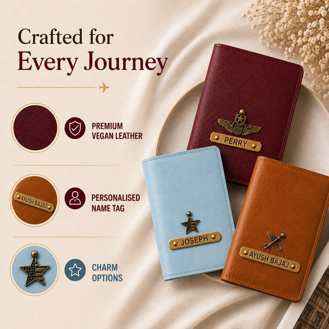 Personalized Passport Cover - Set of 3