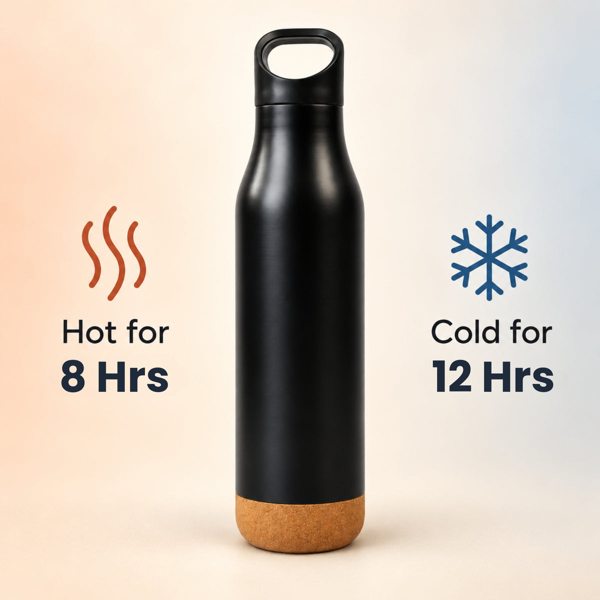 Kairo Cork Bottle with Handle – Black