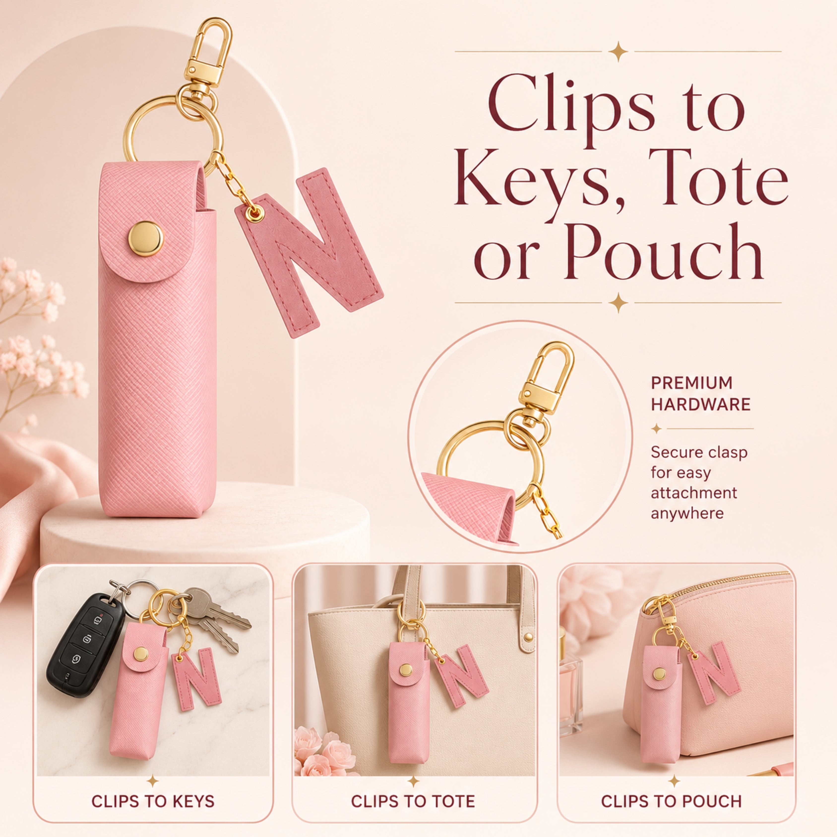 Personalised Lipstick Keychain - Salmon Pink