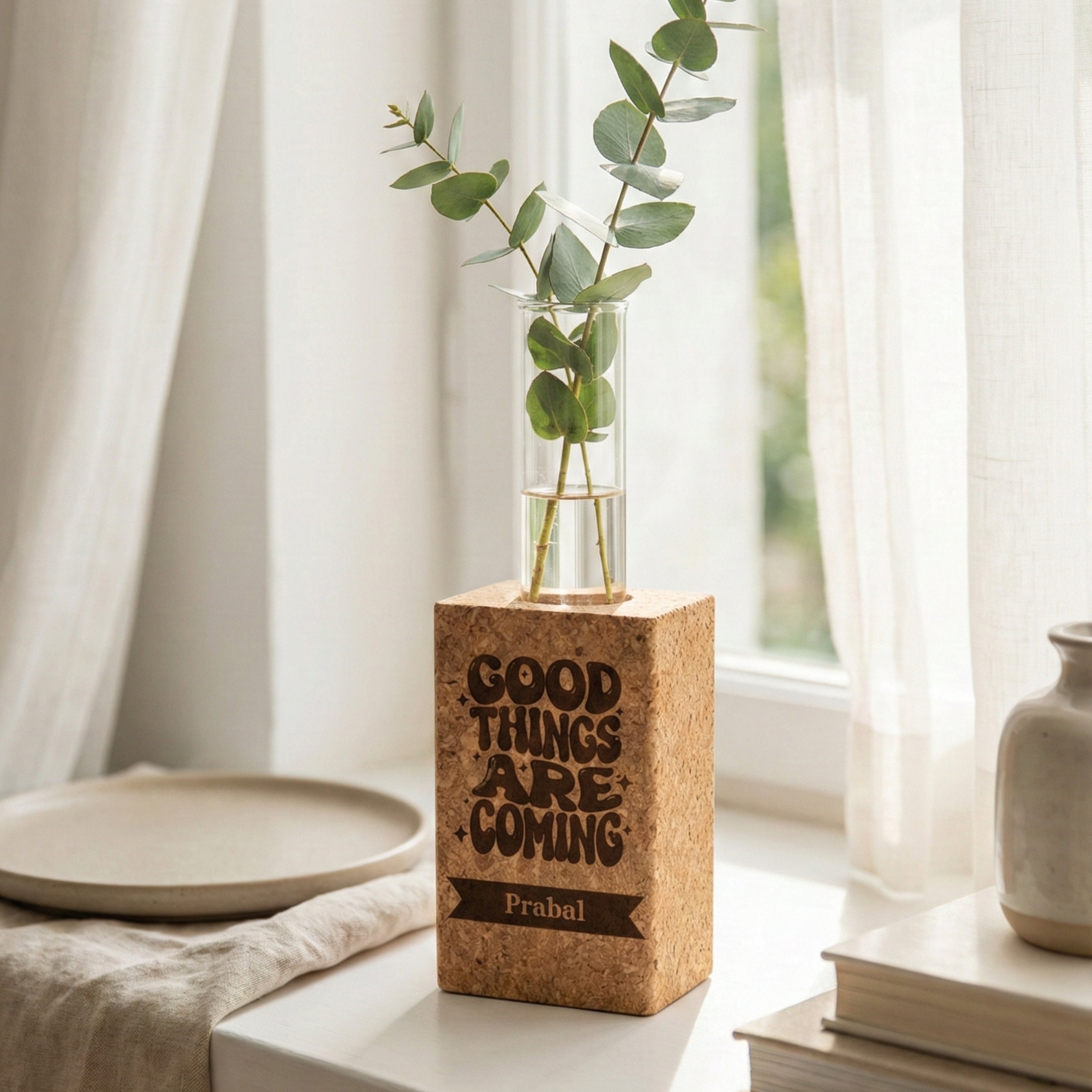 Personalised Magnetic Cork Planter - Good things are coming