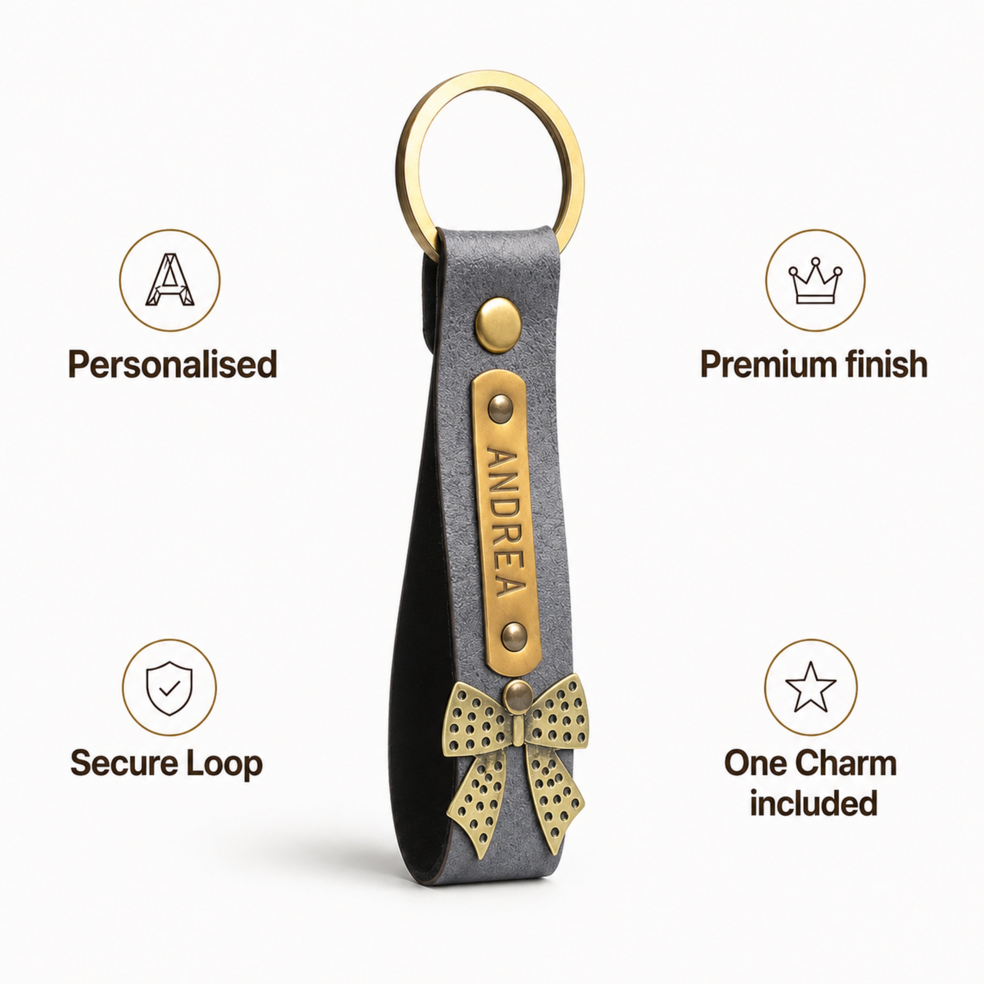 Personalized Keychain - Grey