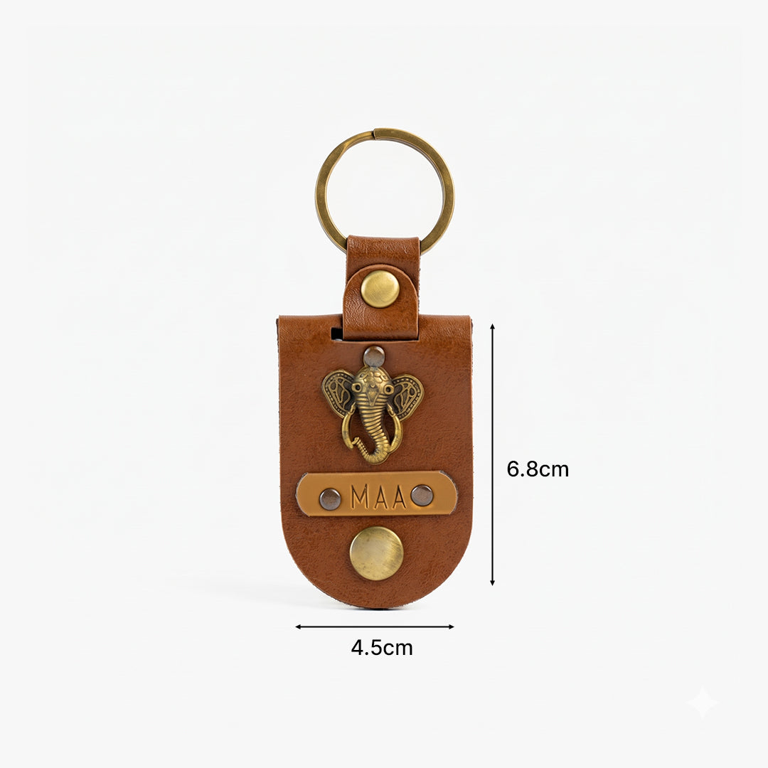 Personalised Photo Keychain - Tan