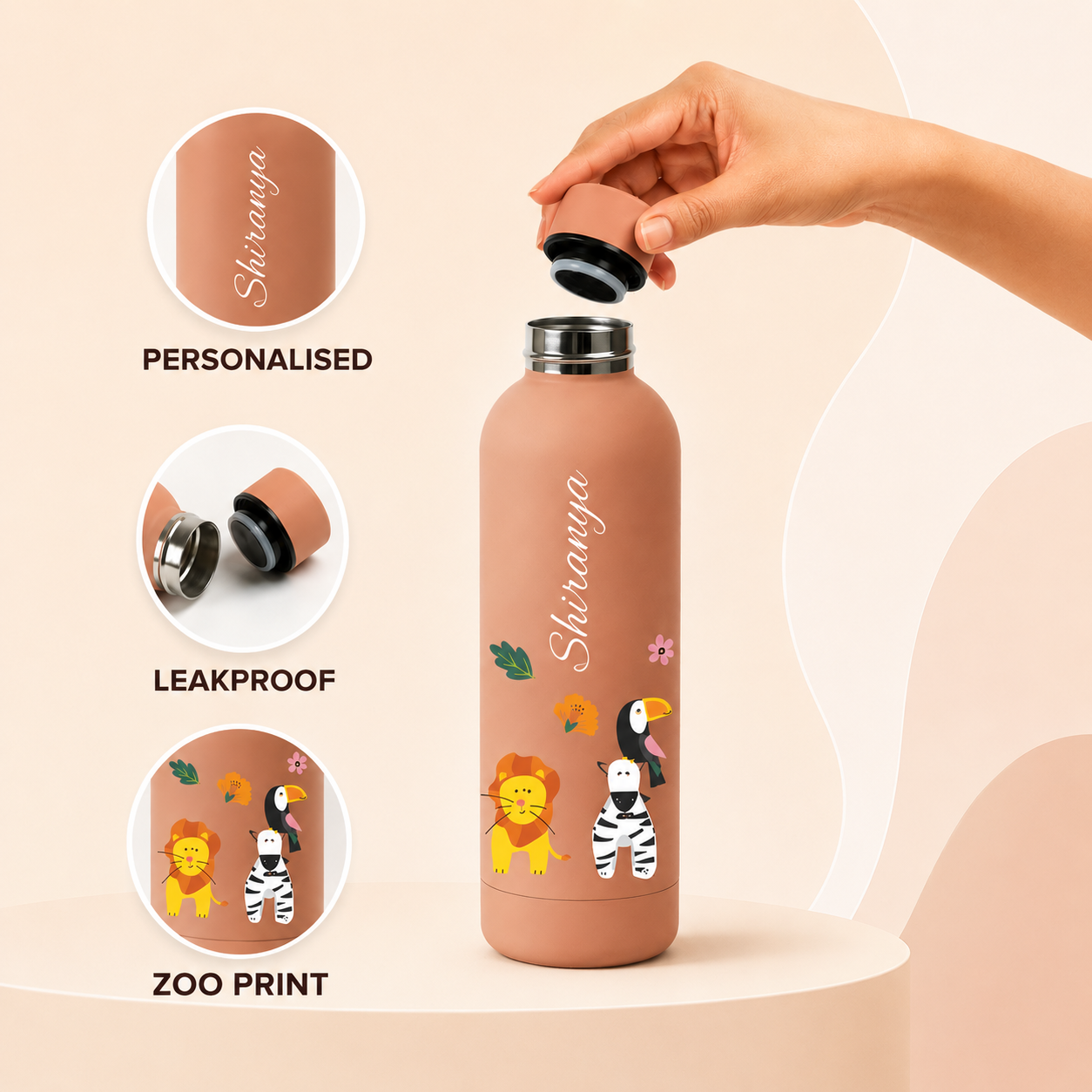 Quench - Personalised Water Bottle - Zoo Kingdom
