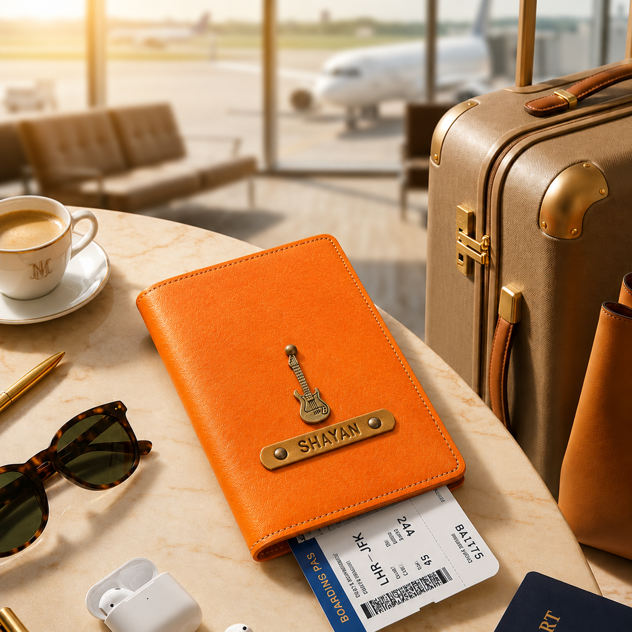 Personalized Passport Cover - Orange