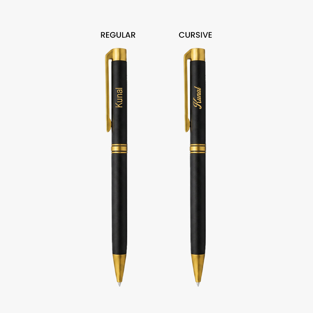 SWISSBRAND Pen- Black Matte with Gold Trim