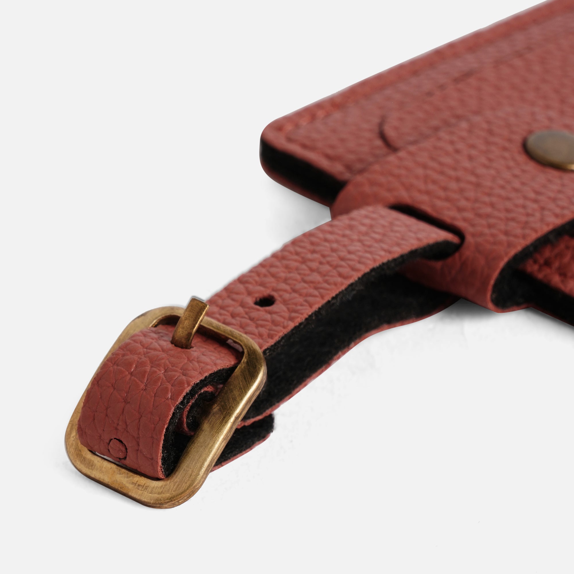 Personalised Leather Large Luggage/Baggage Tag - Misty Rose