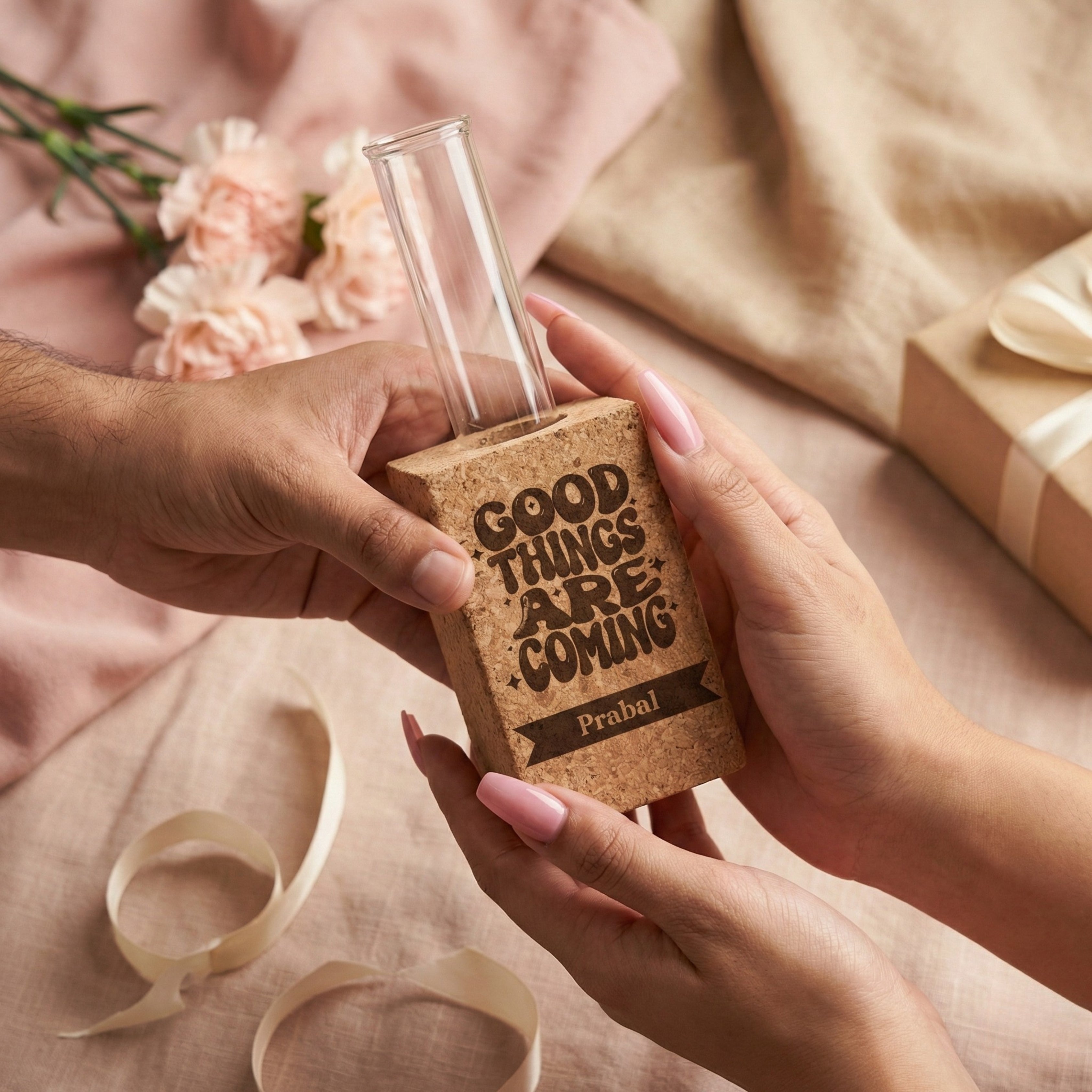 Personalised Magnetic Cork Planter - Good things are coming