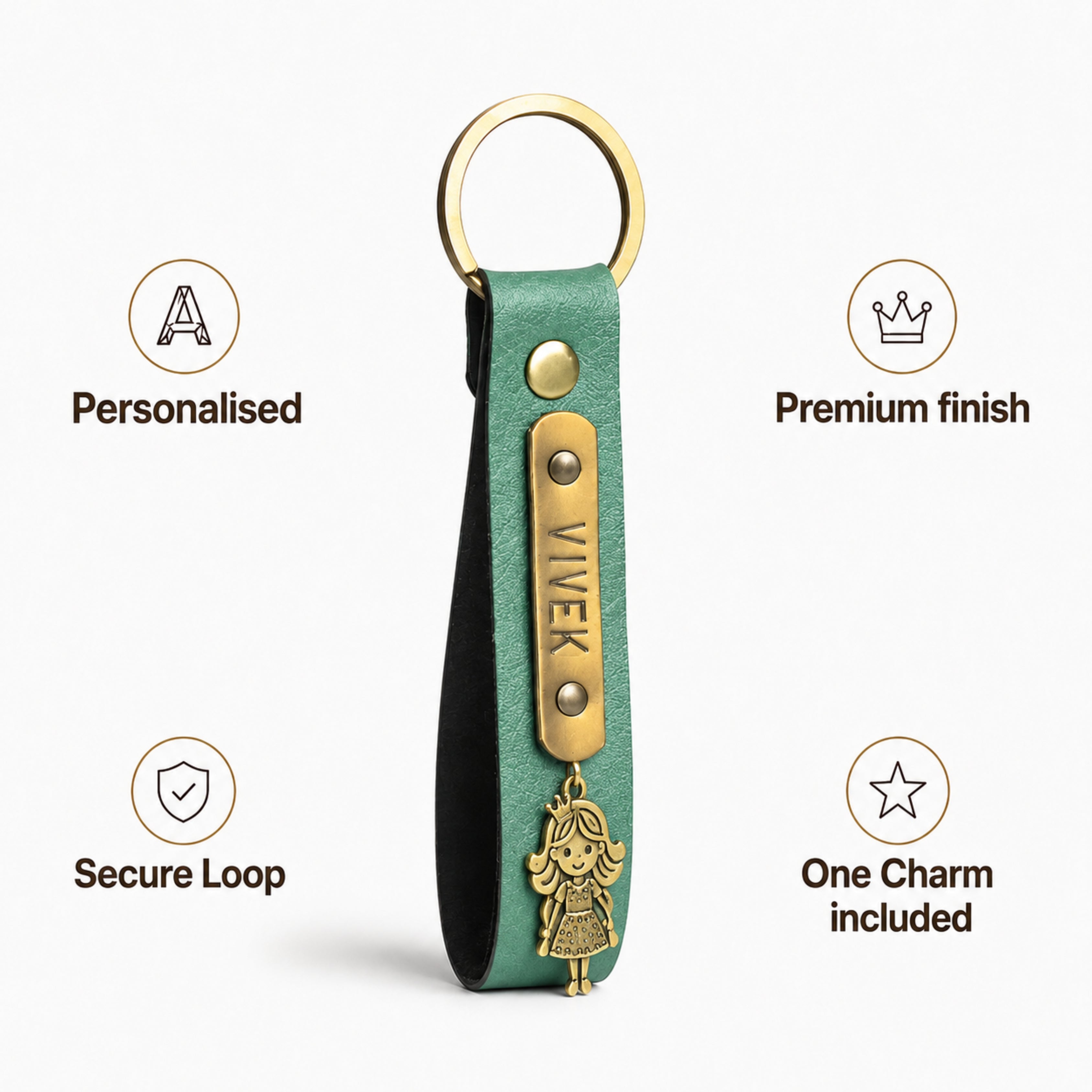 Personalized Keychain - Green