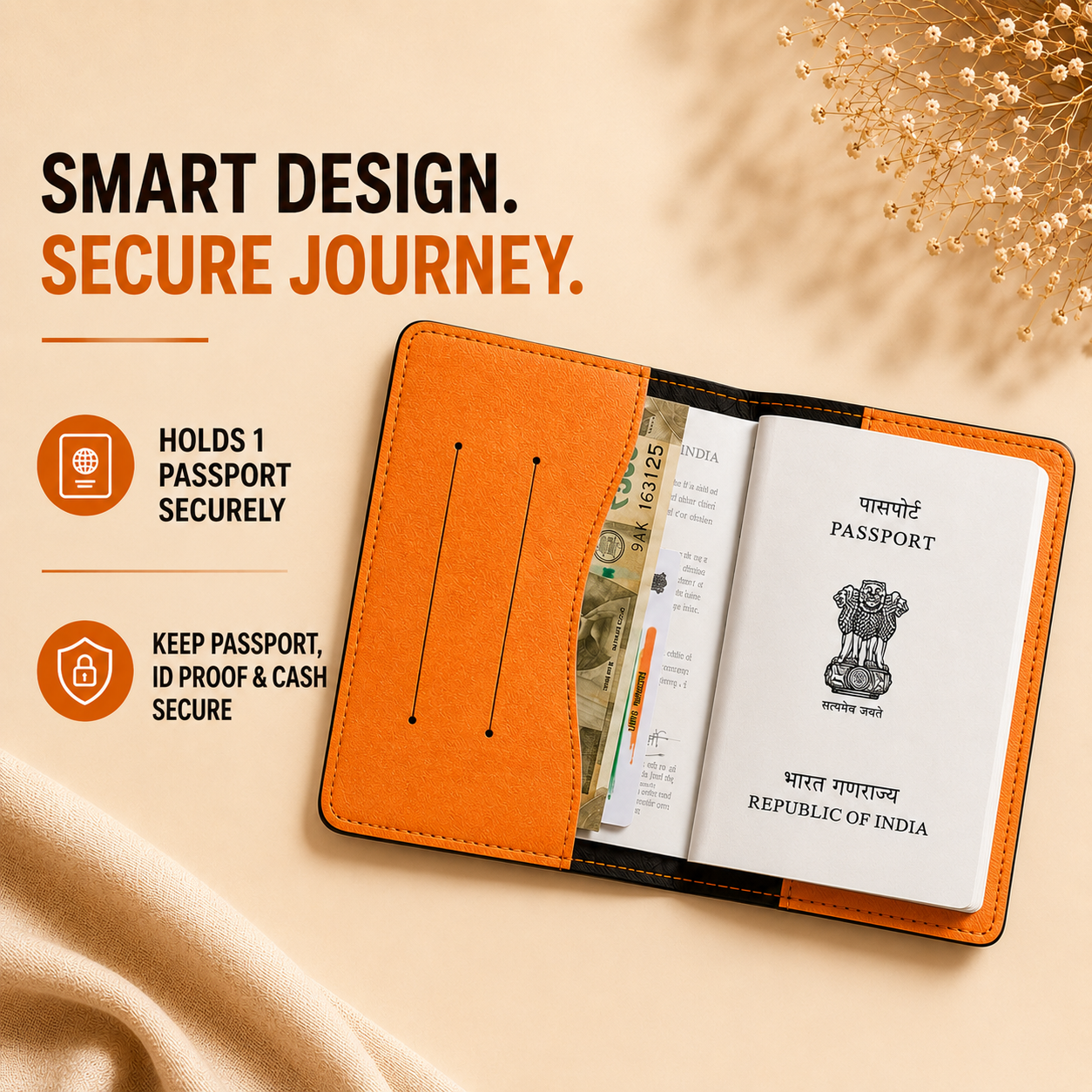Personalized Passport Cover - Orange
