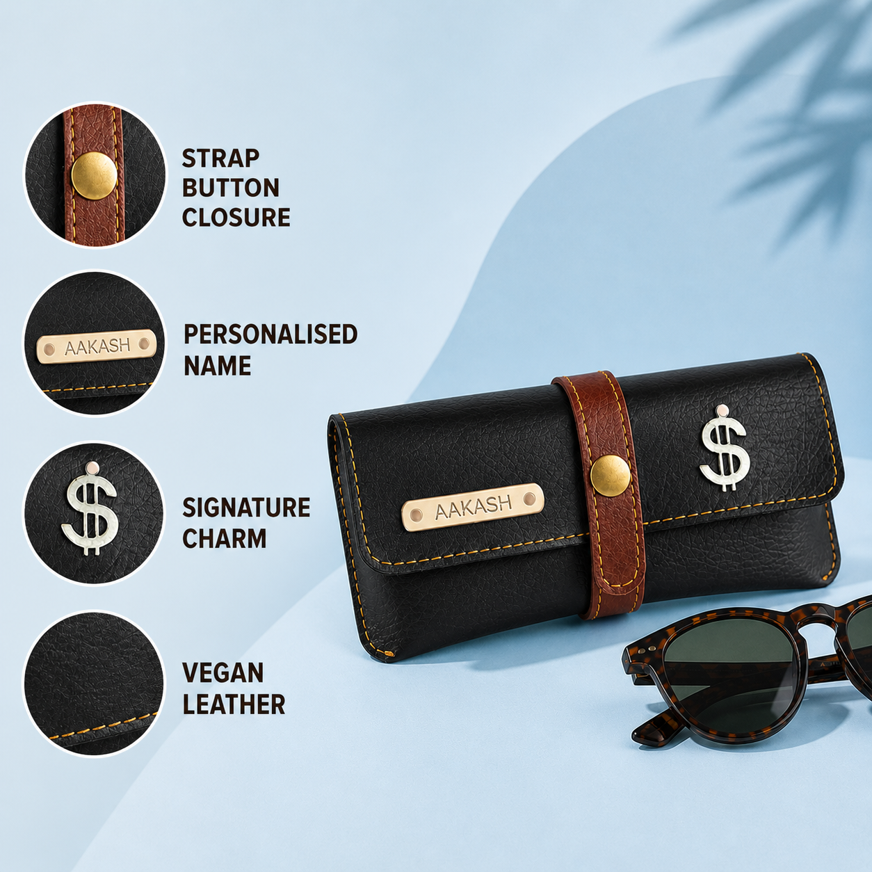 Eyewear Case With Strap - Black