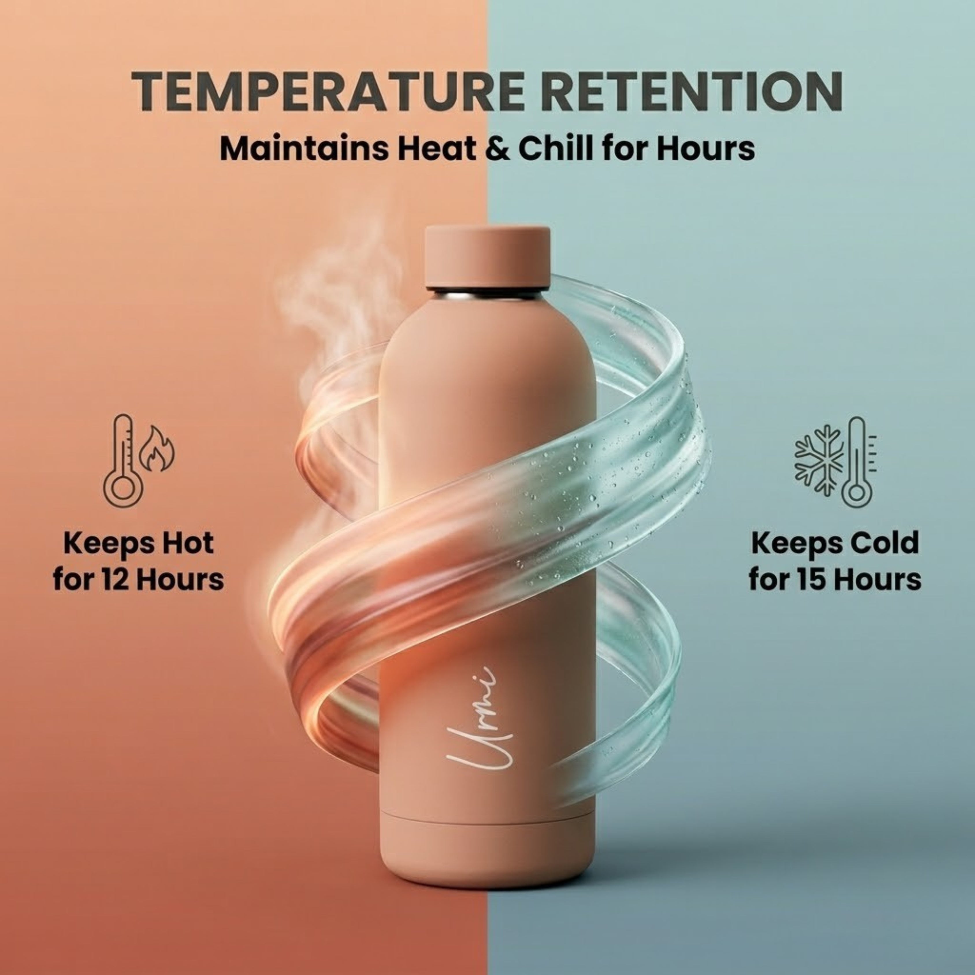 Quench - Personalised Water Bottle - Warm Peach