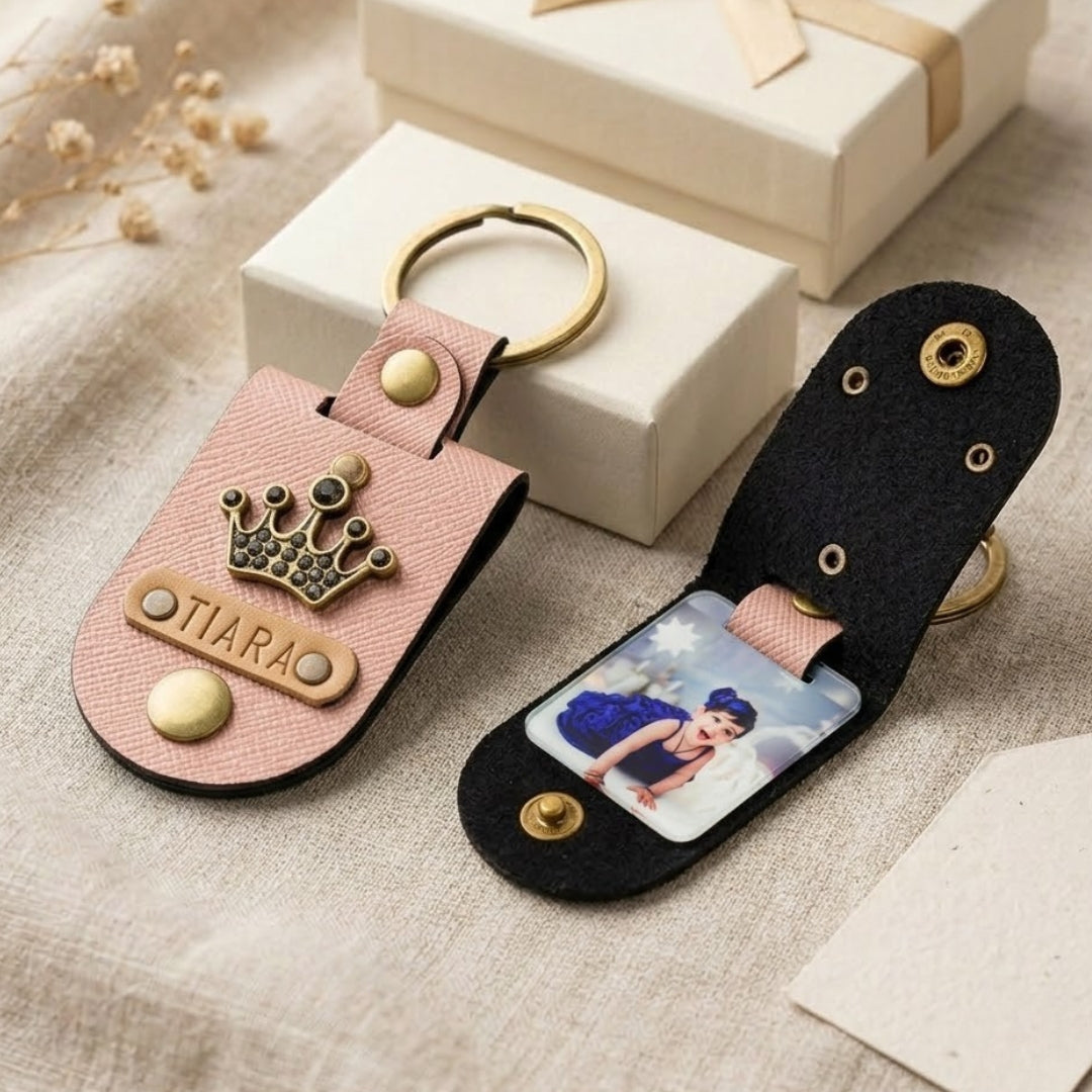 Personalised Photo Keychain - Salmon Pink