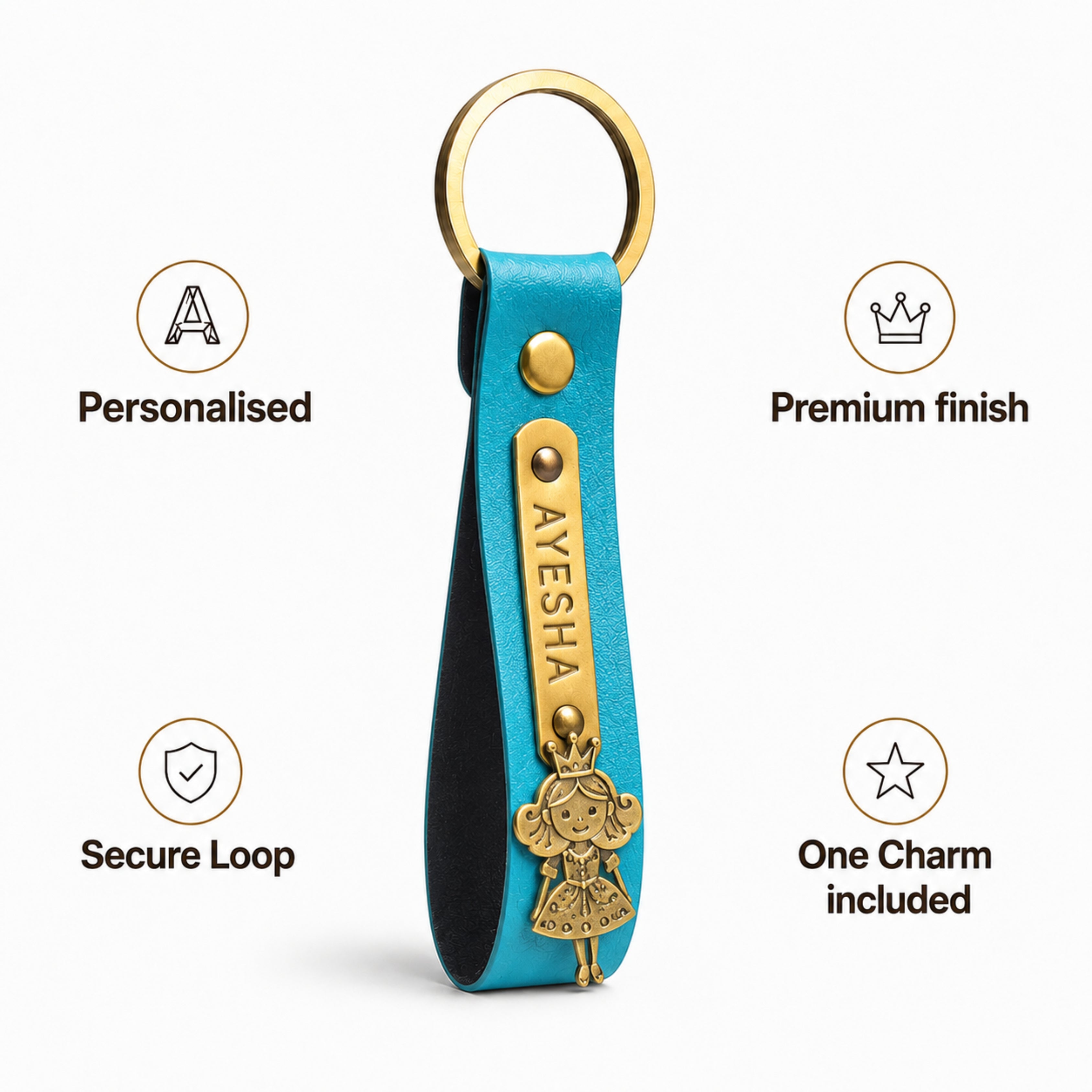 Personalized Keychain - Light Blue