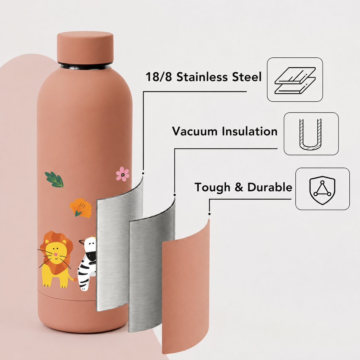 Quench - Personalised Water Bottle - Zoo Kingdom