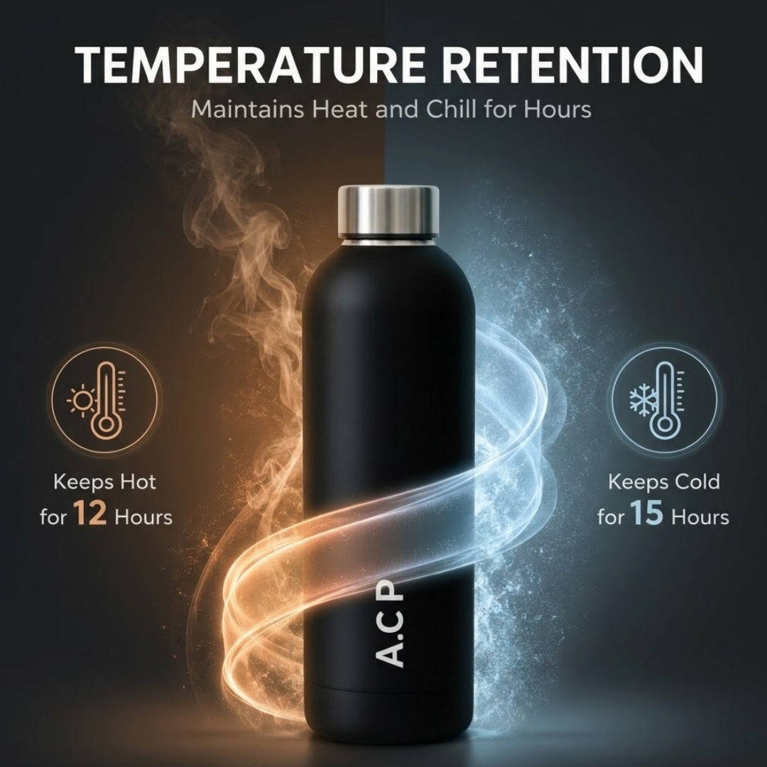 Quench - Personalised Water Bottle - Black with Silver Cap