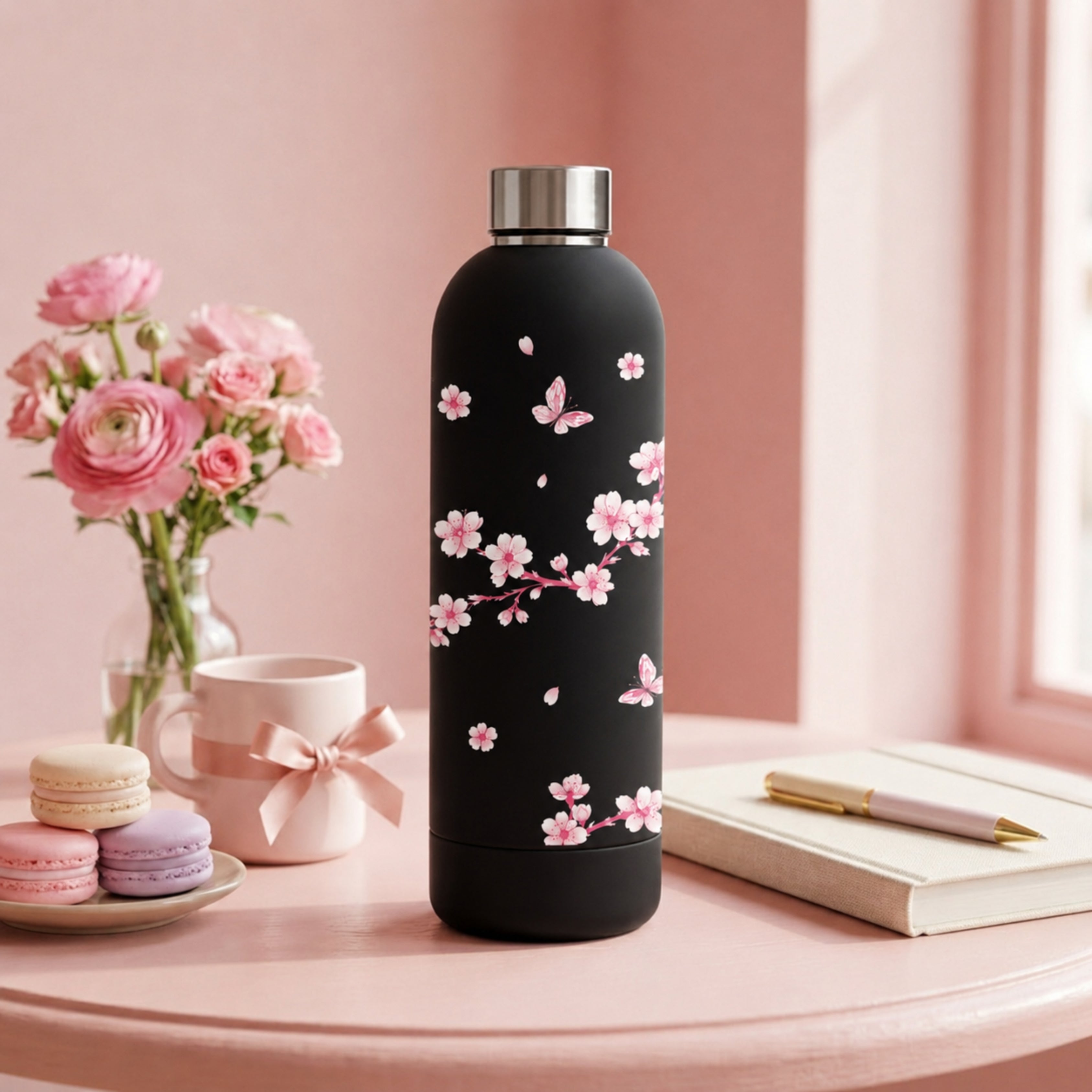 Quench - Insulated Water Bottle - Midnight Sakura (750ML)