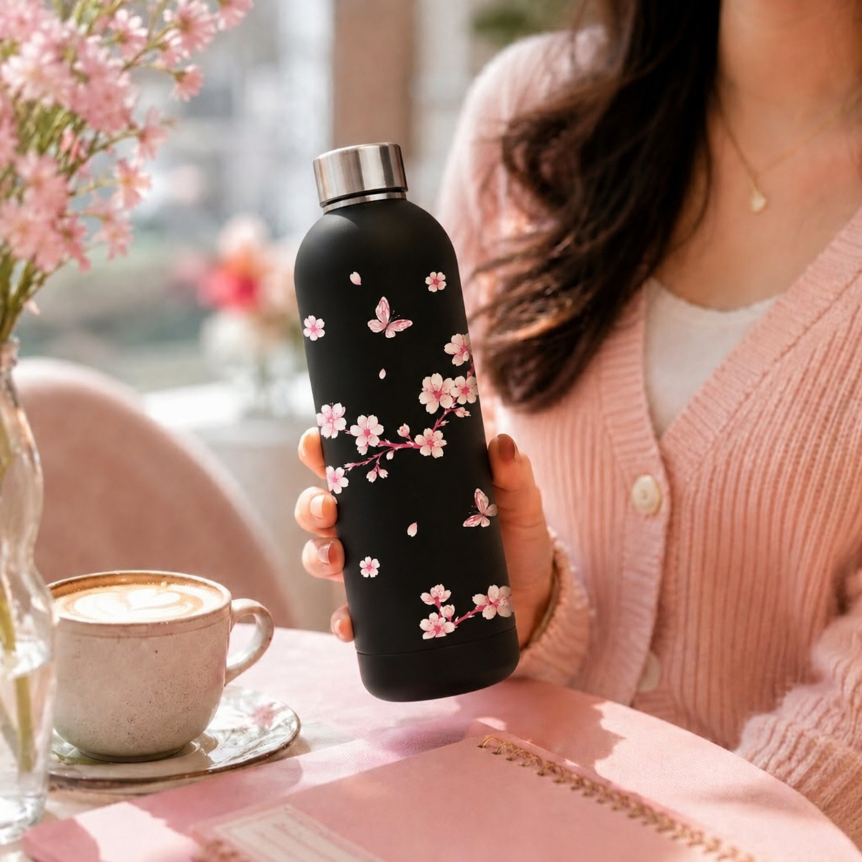 Quench - Insulated Water Bottle - Midnight Sakura (750ML)