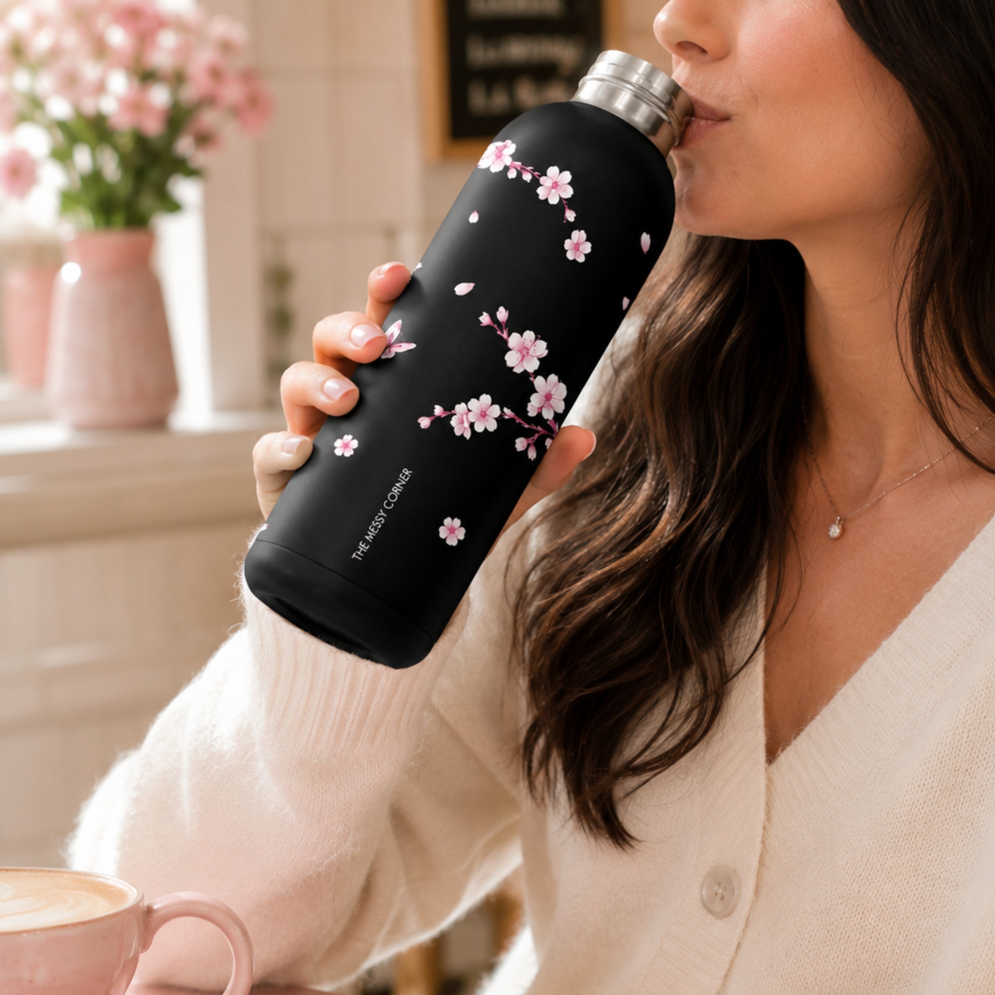 Quench - Insulated Water Bottle - Midnight Sakura (750ML)
