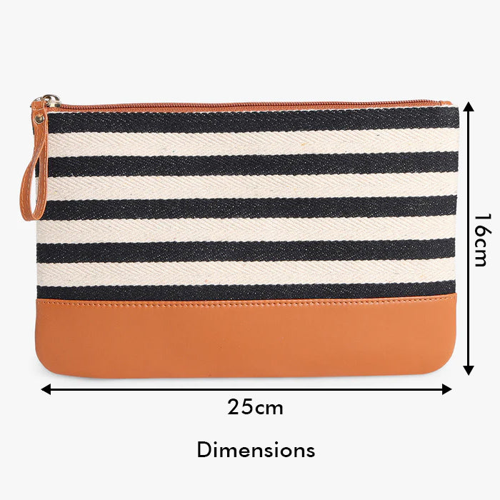 Personalised Flat Pouch - Classic Stripes