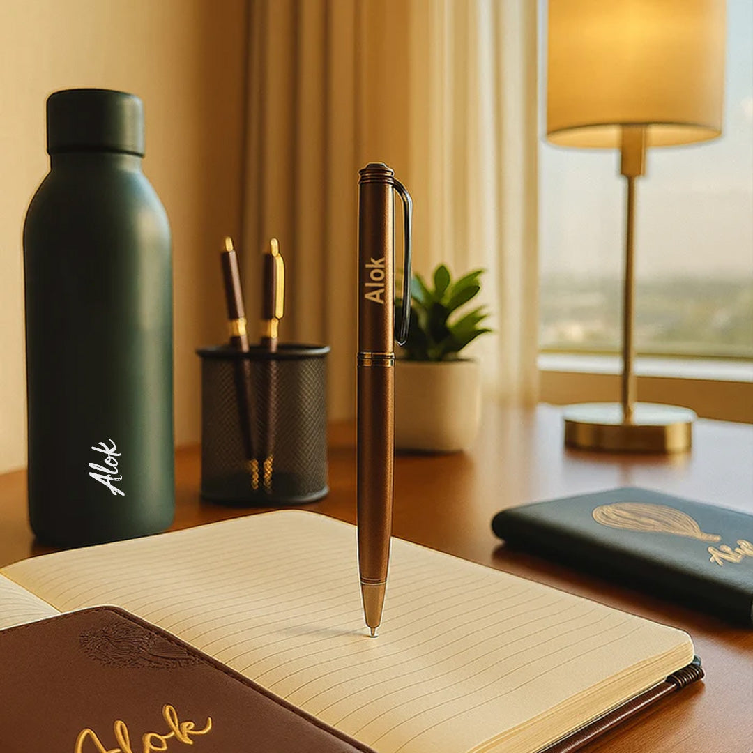 Cappuccino Personalised Pen | Coffee Pen in Brown