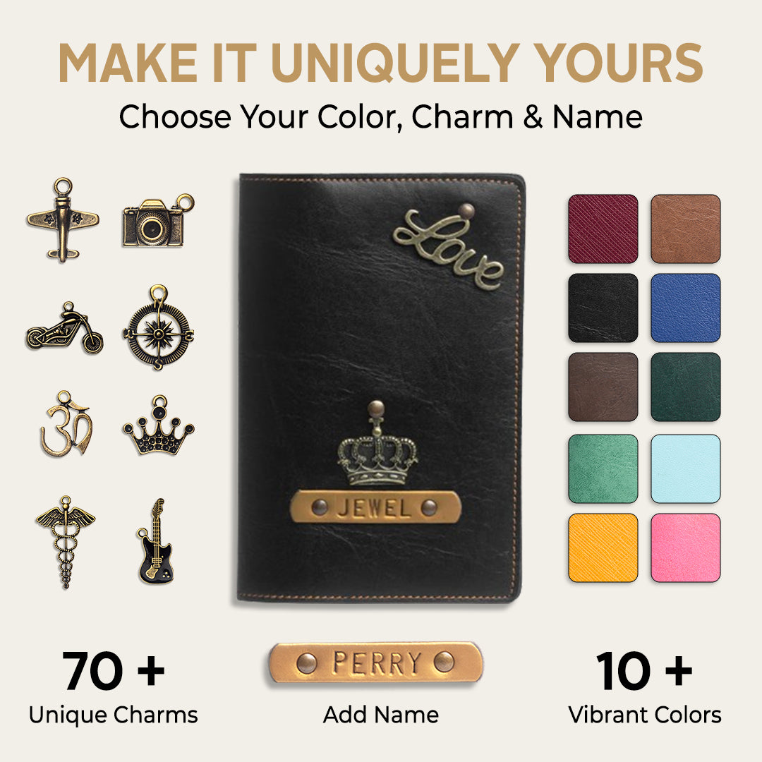 Personalized Passport Cover - Black