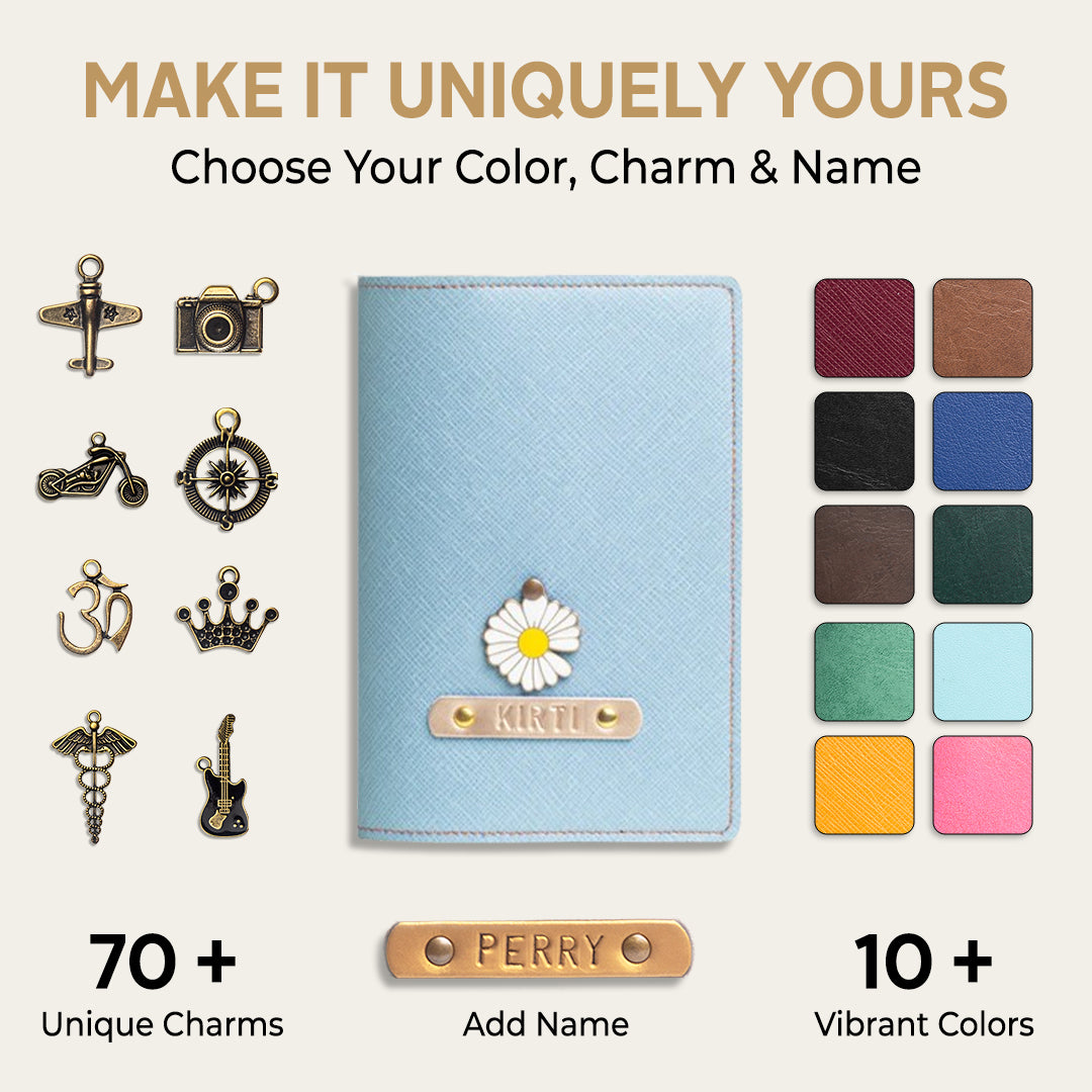 Personalized Passport Cover - Mint Blue