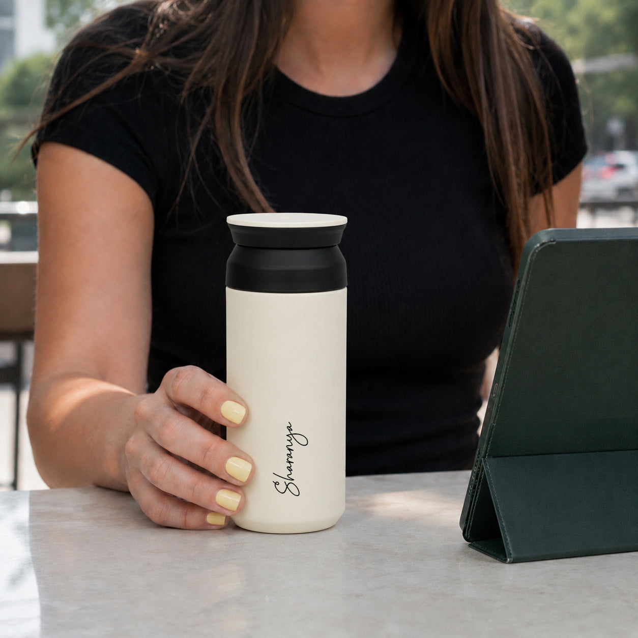 Personalised Insulated Coffee Tumbler- Ivory