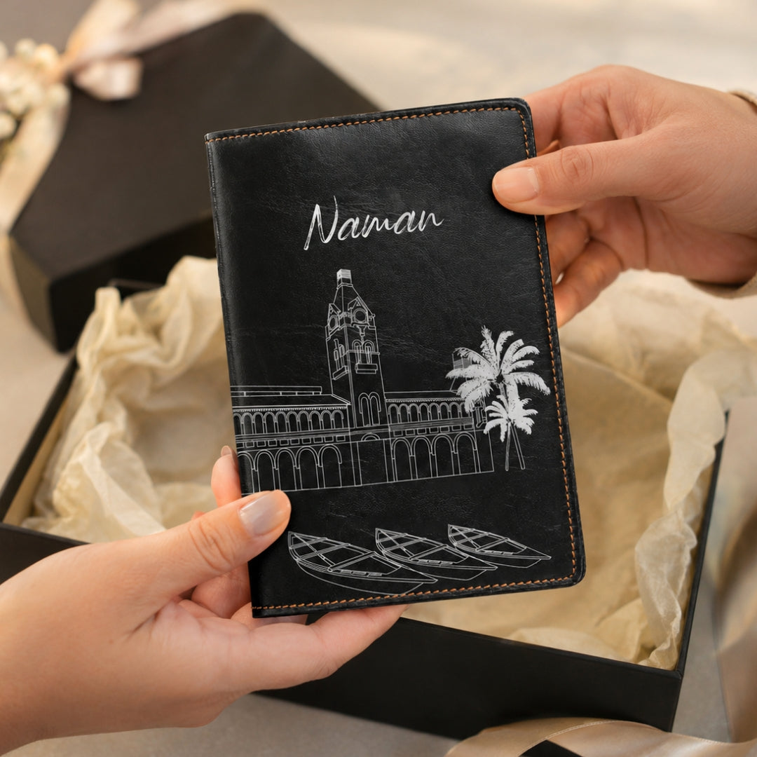 Personalized Passport Cover - Postcards from India - Chennai