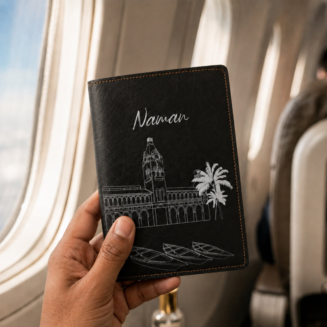 Personalized Passport Cover - Postcards from India - Chennai