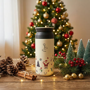 Insulated Coffee Tumbler- Christmas Joy (Ivory)