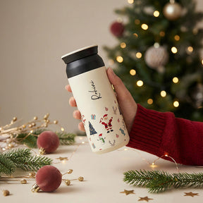 Insulated Coffee Tumbler- Christmas Joy (Ivory)