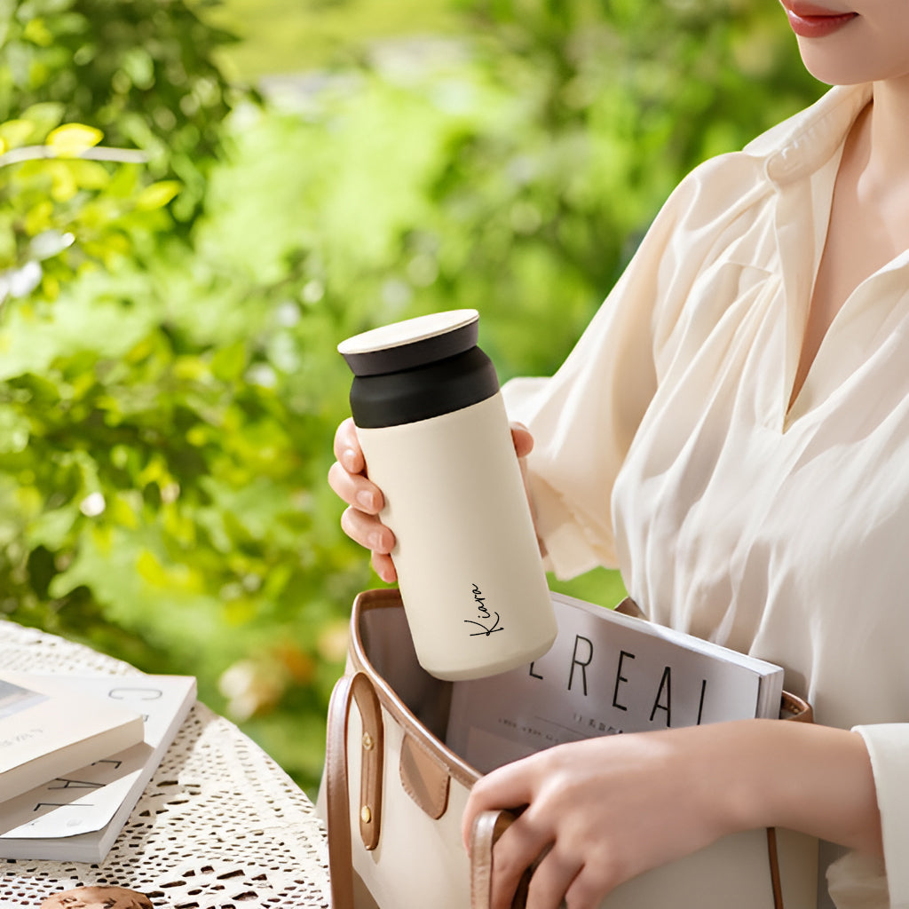 Personalised Insulated Coffee Tumbler- Ivory