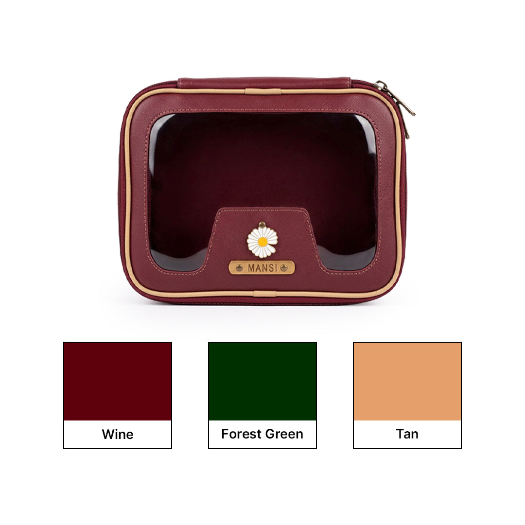 Personalised Zippered Vanity Case - Tan