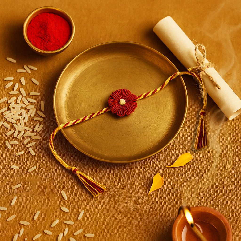 Raksha & Roots - Plantable Seed Rakhi - Red - Ladyfinger Seed