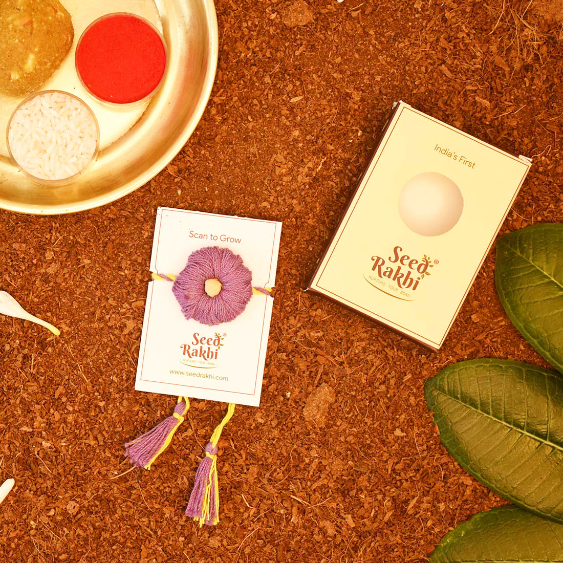 Raksha & Roots - Plantable Seed Rakhi - Lilac - Ladyfinger