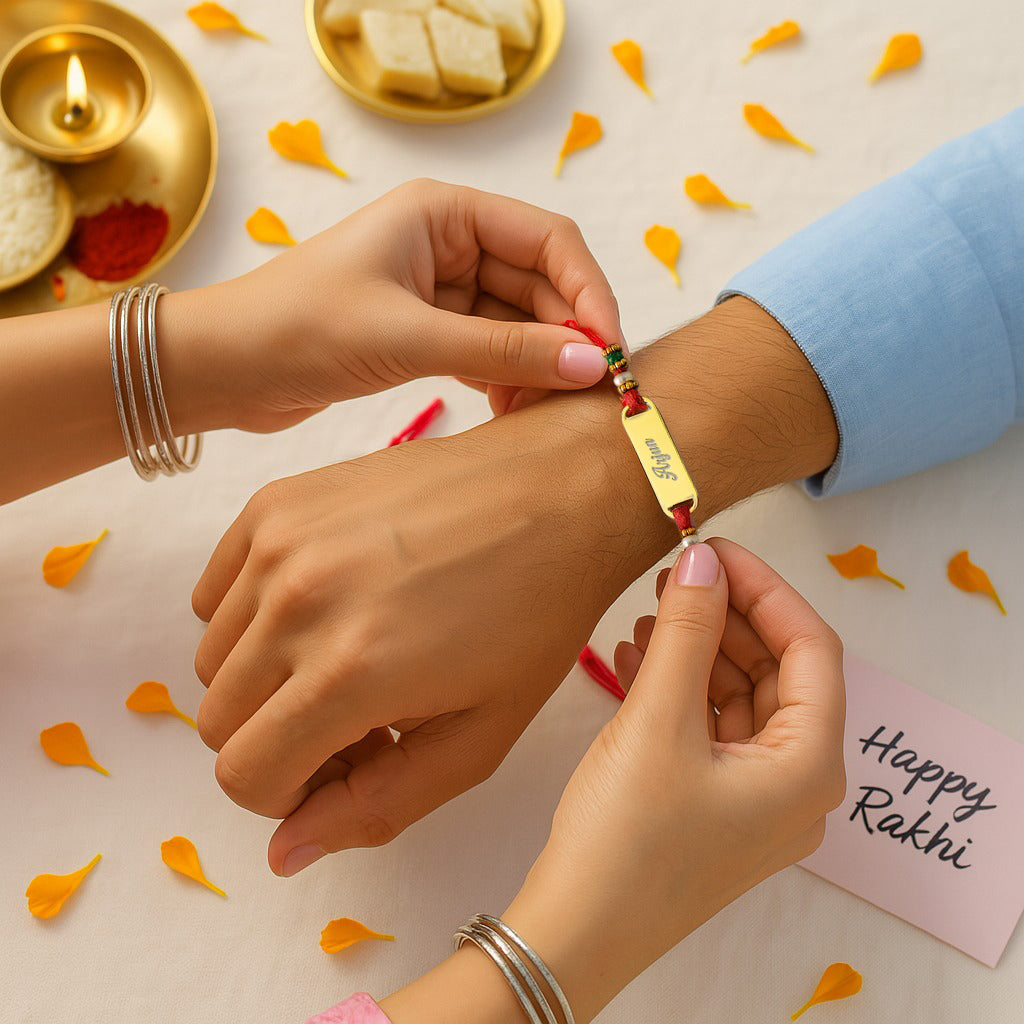 Personalised Engraved Rakhi- Red