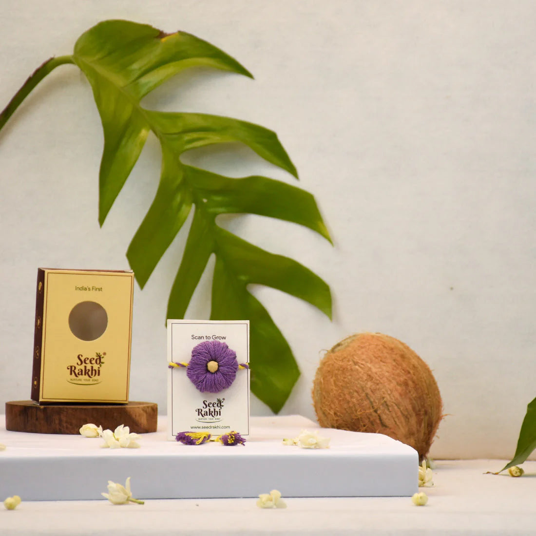 Raksha & Roots - Plantable Seed Rakhi - Lilac - Ladyfinger