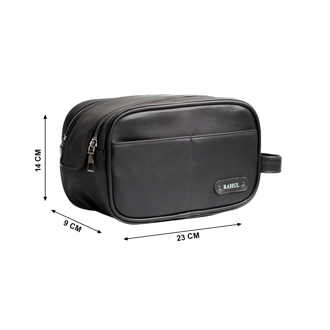Double Zipper- Utility Pouch - Black