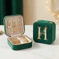 Velvet Travel Jewellery Box | Compact & Stylish Organizer - Emerald Green