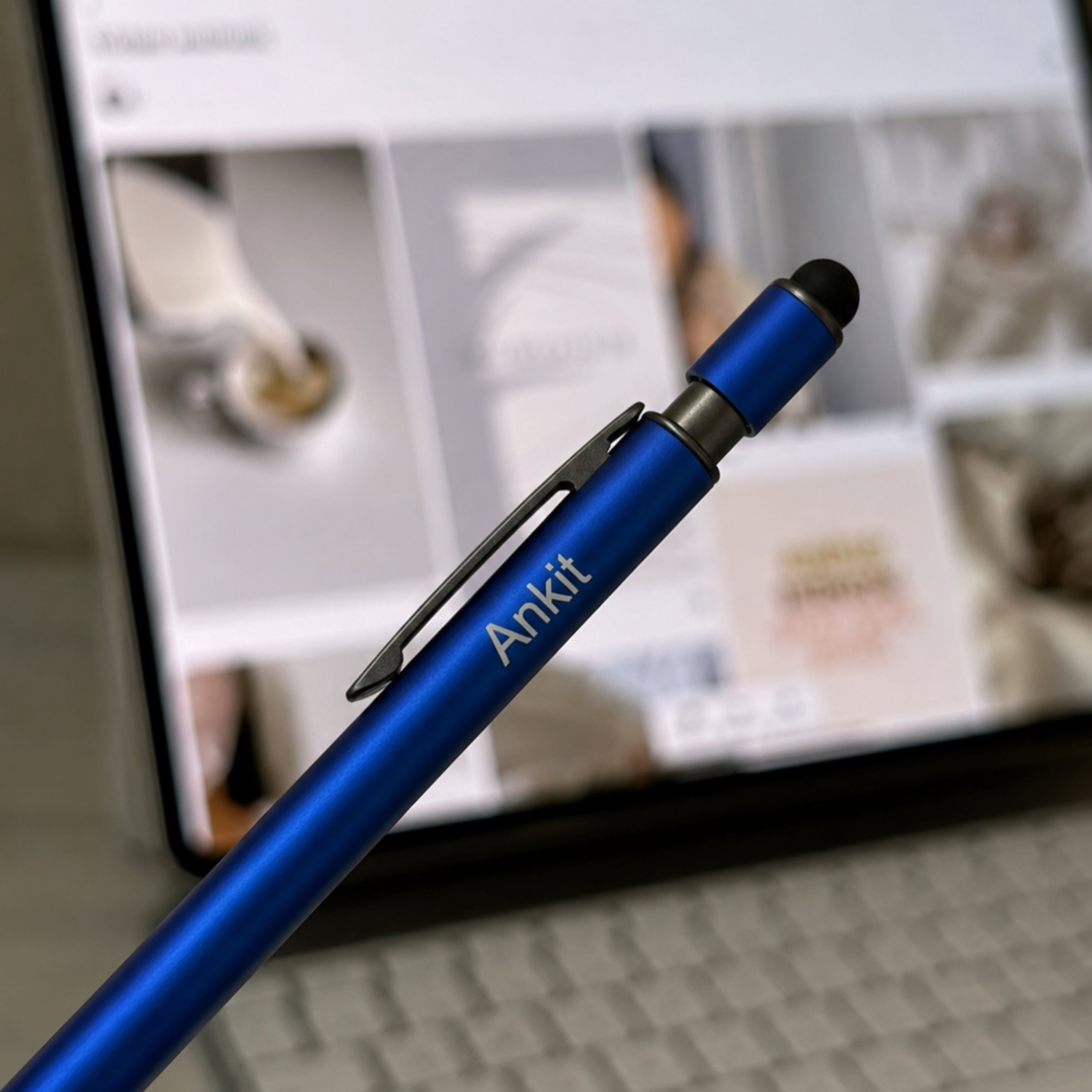 Personalised Fidget Spinner Pen - Electric Blue