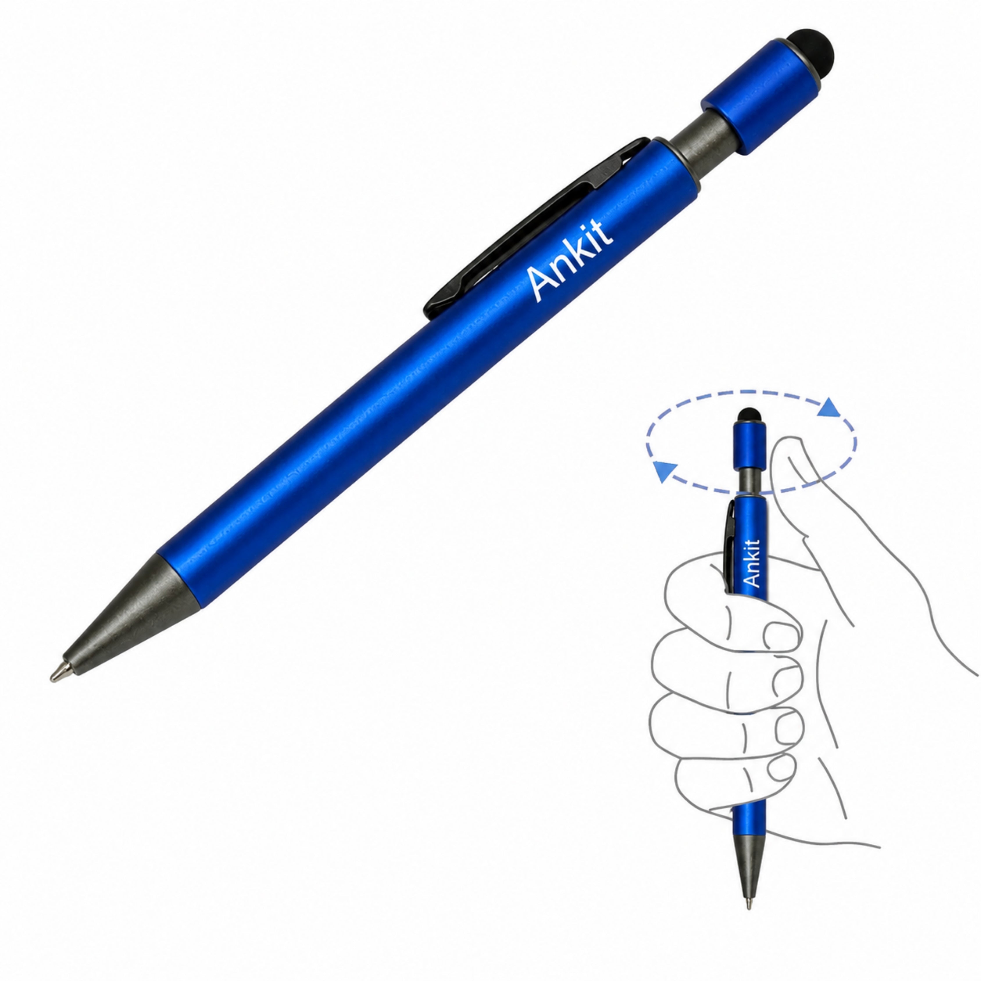 Personalised Fidget Spinner Pen - Electric Blue