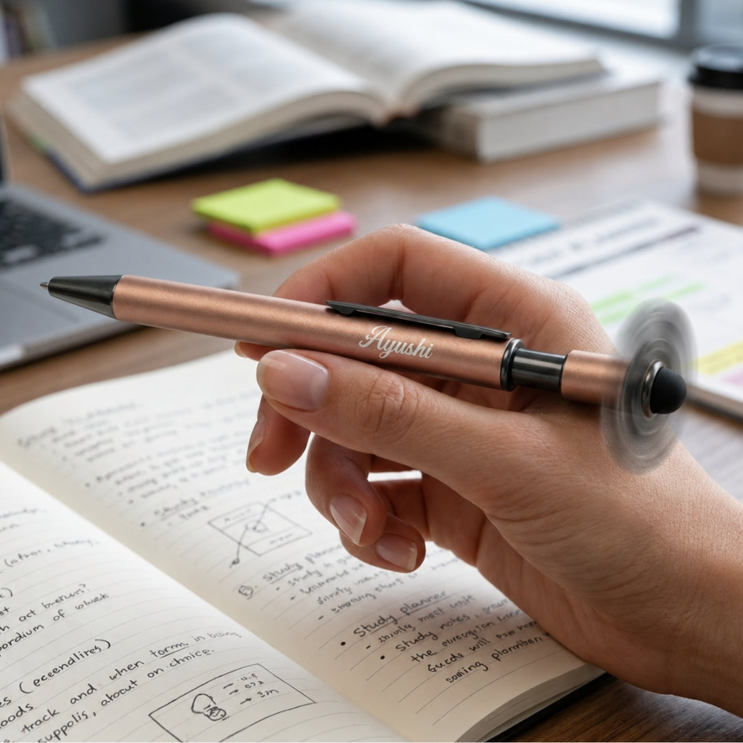 Personalised Fidget Spinner Pen - Rose Gold