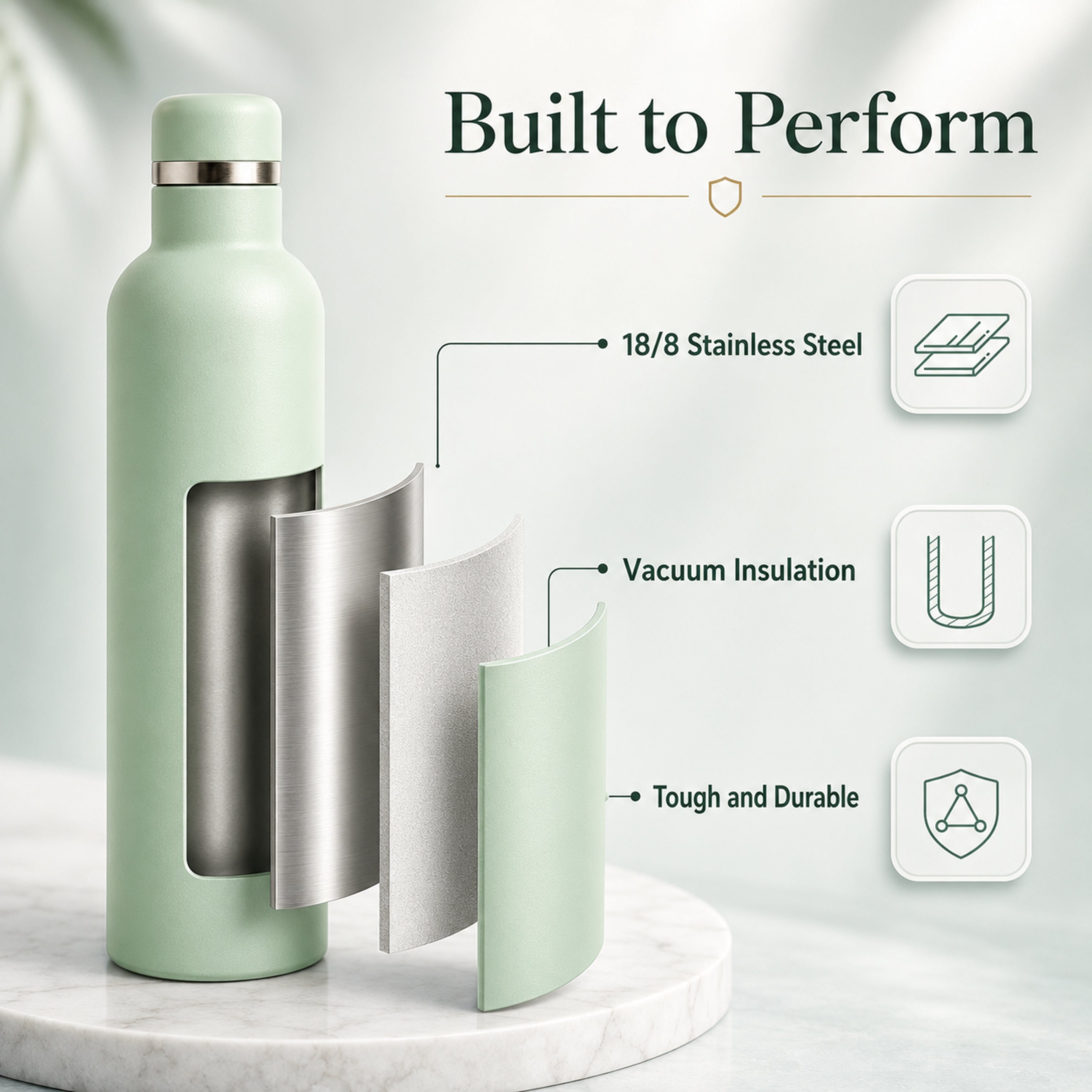FLO – Premium Hydration Bottle - Pastel Mint (750 ML)