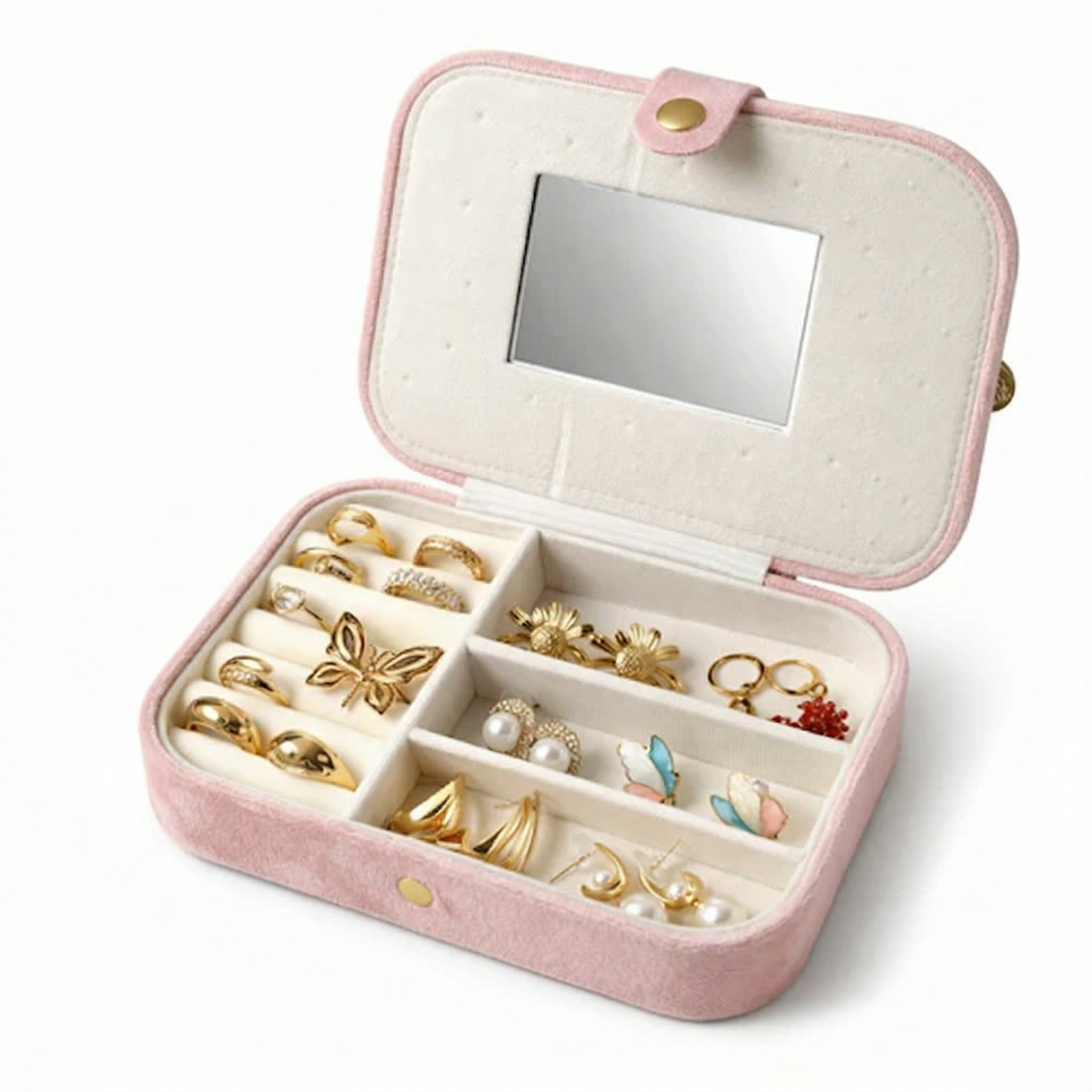 Floral Personalized Travel Jewellery Organizer – Baby Pink