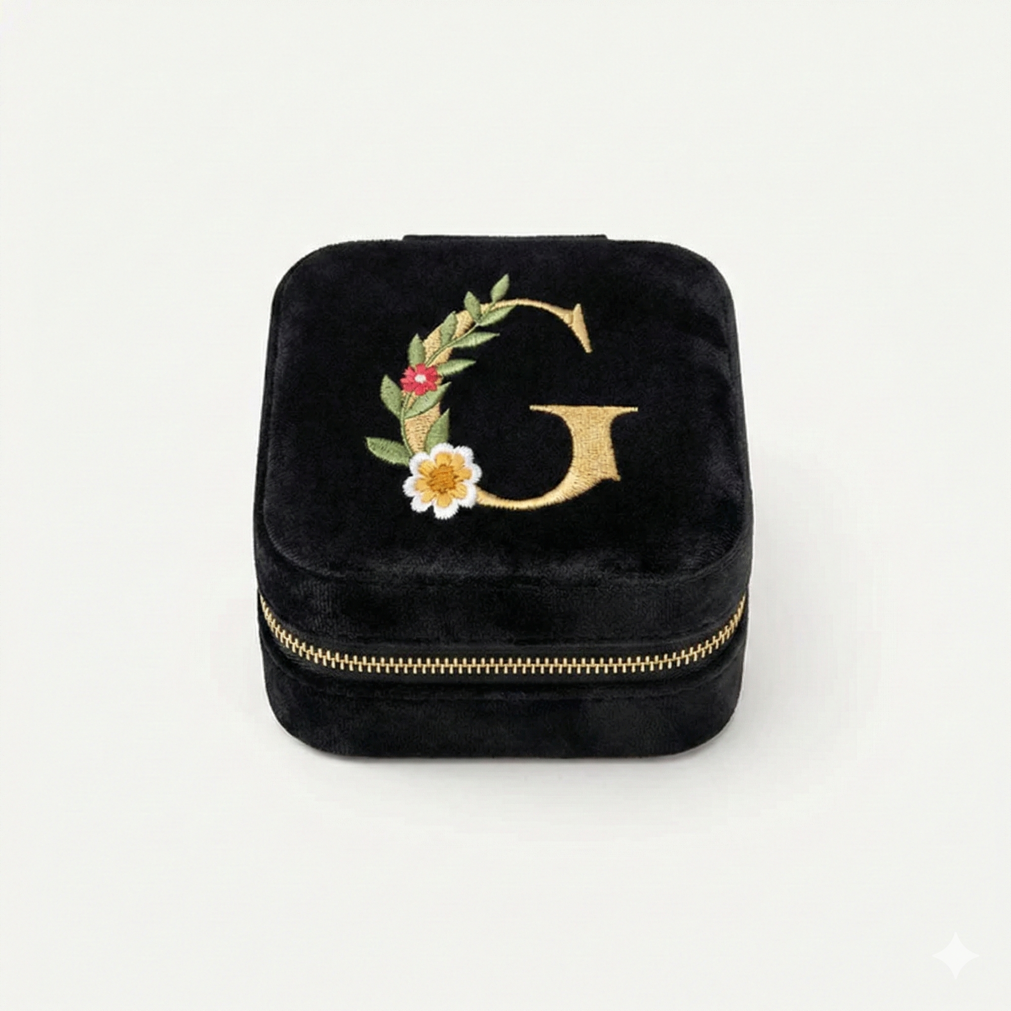 Velvet Travel Jewellery Box | Compact & Stylish Organizer - Black