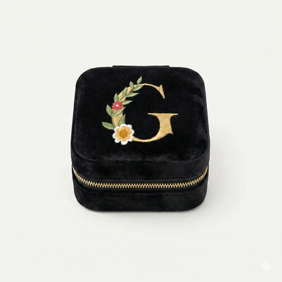 Velvet Travel Jewellery Box | Compact & Stylish Organizer - Black