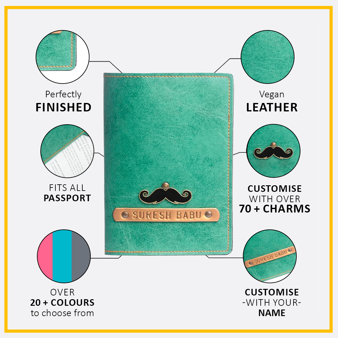 Personalized Passport Cover - Green