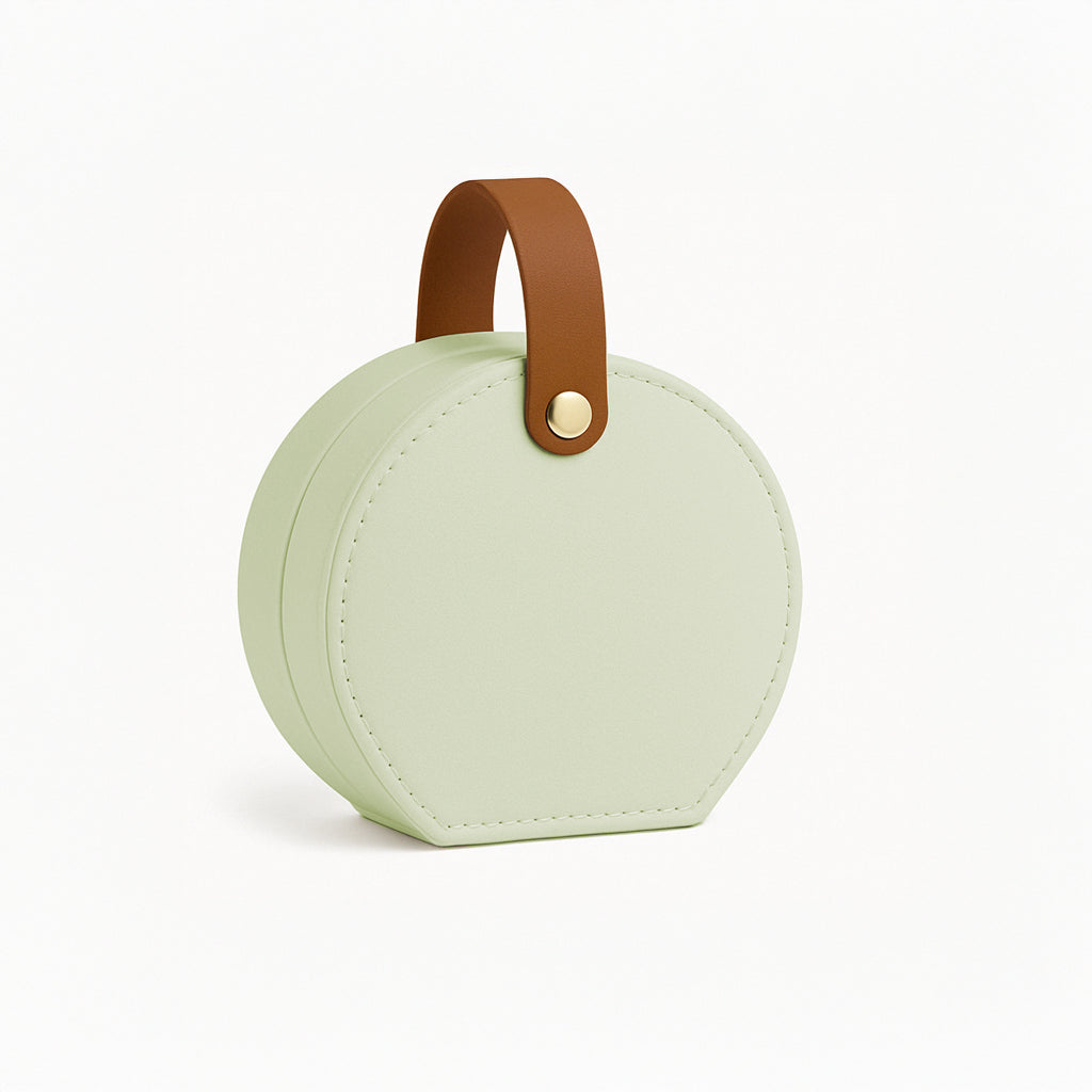 Stella Zip Travel Jewellery Box | Compact & Stylish Organizer- Light Green