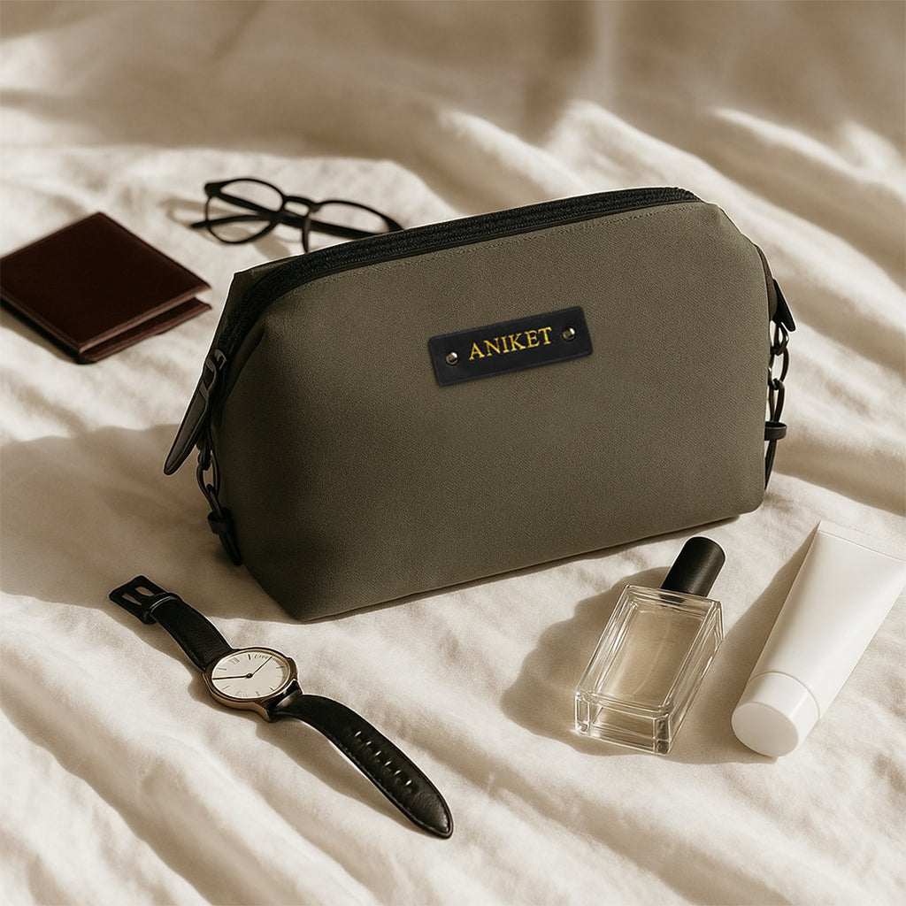 Personalised Canvas Pouch - Grey
